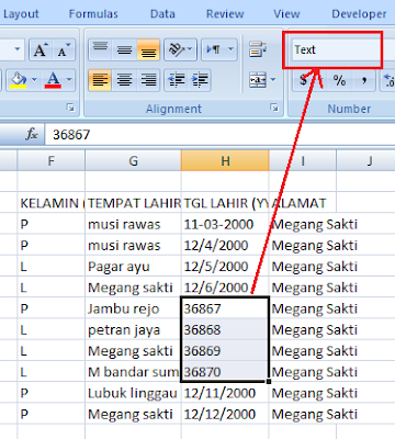 Cara Merubah Format Tanggal (Date) Ke Text