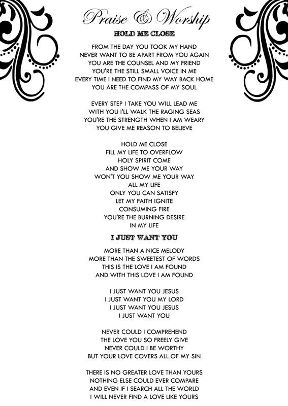 Wedding Matrimony Program list design