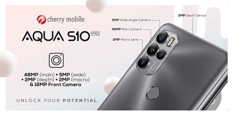 Camera specs of Aqua S10 Pro