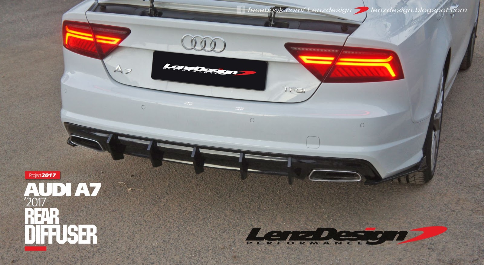 Audi A7 G4 Front Spoiler & Rear Diffuser Lenzdesign Performance 2014
