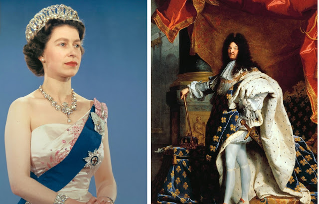 Королева Елизавета II и  Король Людовик XIV  (коллаж)
