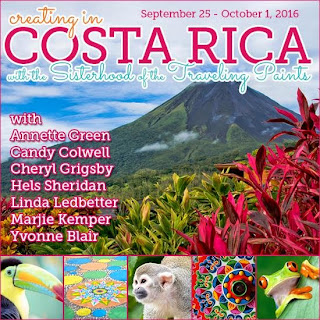 Sisterhood of the Traveling Paints - mixed media workshops in Costa Rica 2016