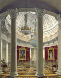 Rotunda in the Winter Palace by Edward Petrovich Hau - Architecture Drawings from Hermitage Museum