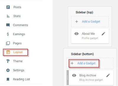 how to add labels gadget in blogger