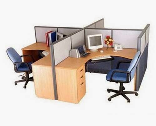 interior kantor  minimalis  lapis HPL  meja  cubical 