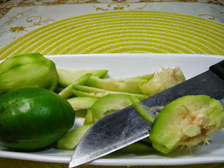 Slicing ambarella fruit