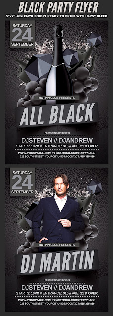  All Black Party Flyer Template