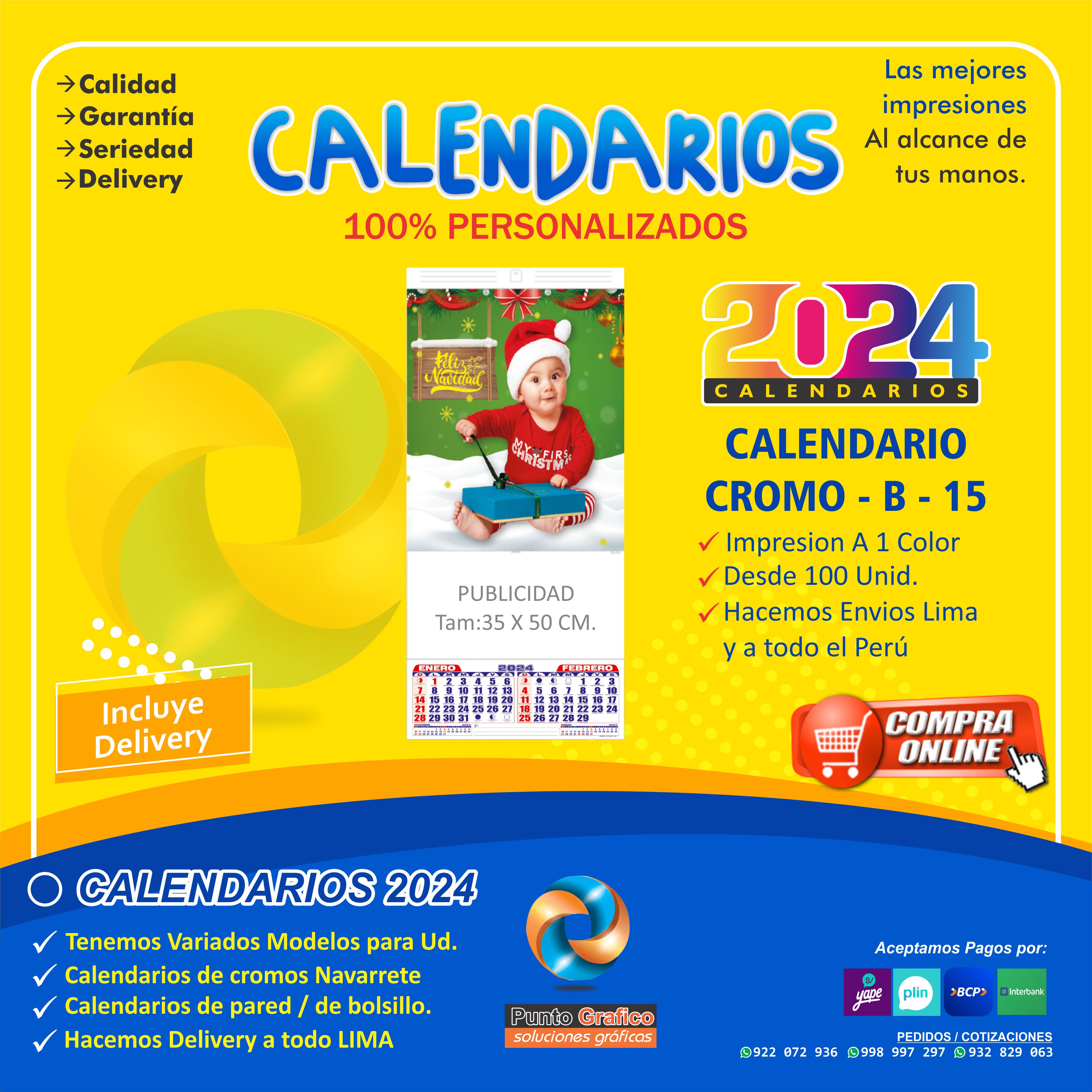Calendarios 2024 Personalizados - TURIAPRINT IMPRENTA - Imprenta Online -  Impresión Digital y Offset