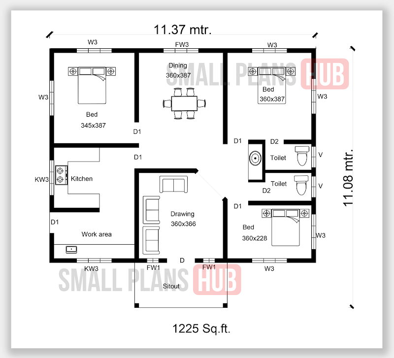 21+ New Simple 3 Bedroom House Plans Kerala