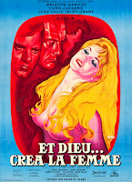 ET DIEU... CRÉA LA FEMME. Francia: 120 x 160 cms. Diseño: René Péron. Imprenta: Affiches Gaillard, París. Y DIOS CREÓ LA MUJER. Et Dieu créa la femme. 1956. Francia, Italia. Dirección: Roger Vadim. Reparto: Brigitte Bardot, Curd Jürgens, Jean-Louis Trintignant, Christian Marquand, Georges Poujouly, Jane Marken, Jean Tissier, Isabelle Corey, Jean Lefebvre.