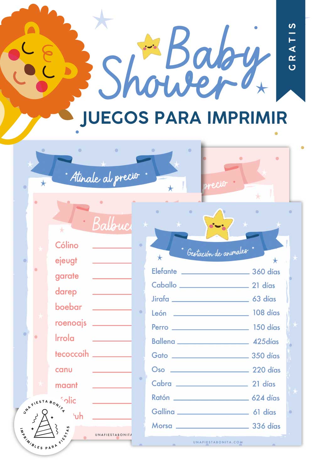 5 Imprimibles Juegos Para Baby Shower Una Fiesta Bonita