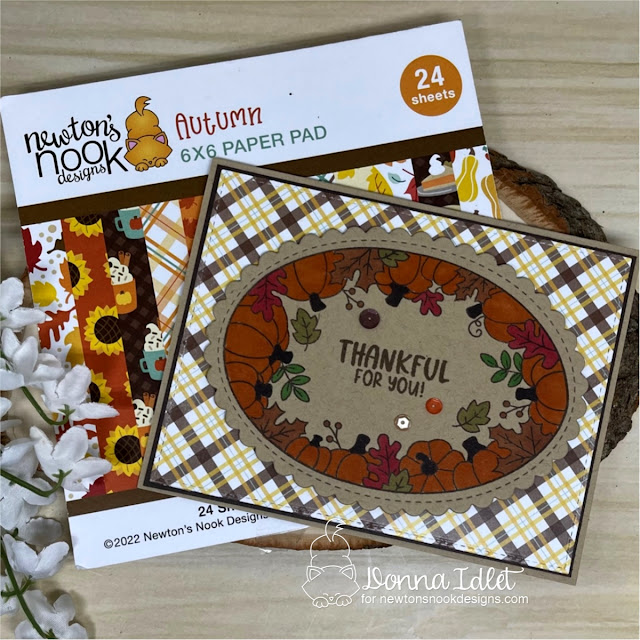 Donna Idlet, Newton's Nook Designs, Autumn Oval Stamp Set, Autumn 6x6 paper pad, copic coloring, autumn, fall