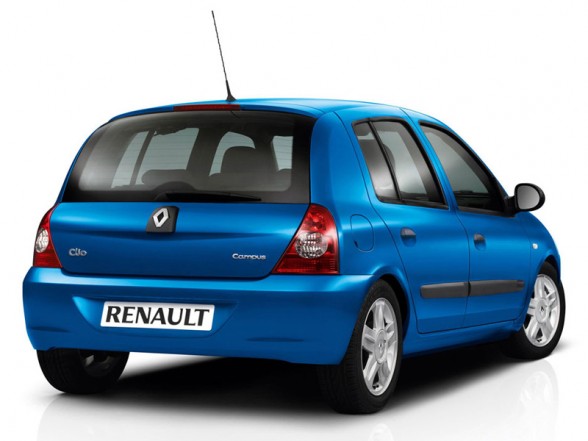 Blue Renault Clio Campus 2009 rear Angle View