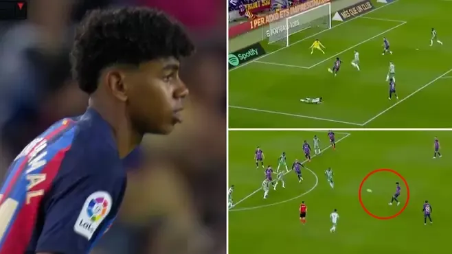 Watch: 15-Year-Old Lamine Yamal Impresses with Stunning Pass on Barcelona Debut Against Betis