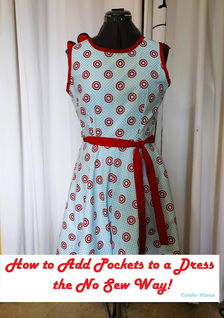 how to add pockets to skirt or dress without sewing