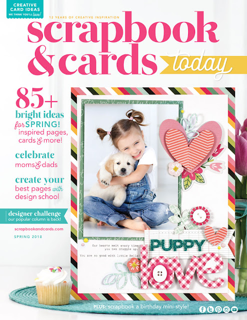 SCT Magazine Spring 2018 Issue. Click to download an issue and to see another cover scrapbooking layout attempt by Jen Gallacher from www.jengallacher.com #scrapbooking #scrapbookingmagazine #sctmagazine