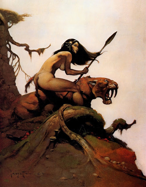 Frank Frazetta painting huntress