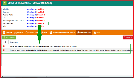 Cara Mengatasi Invalid Jam Wajib Tambahan Pembelajaran Dapodik versi 2018.b