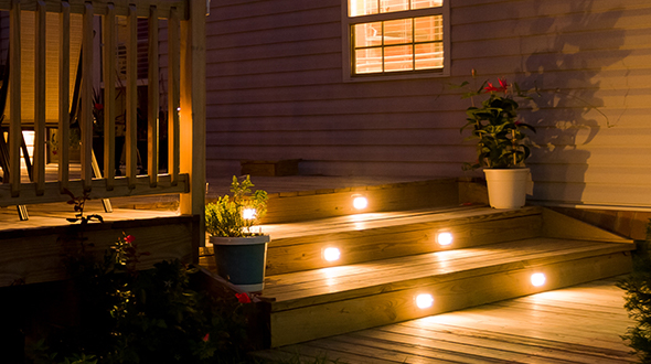 Landscape lighting can be placed in areas with steps