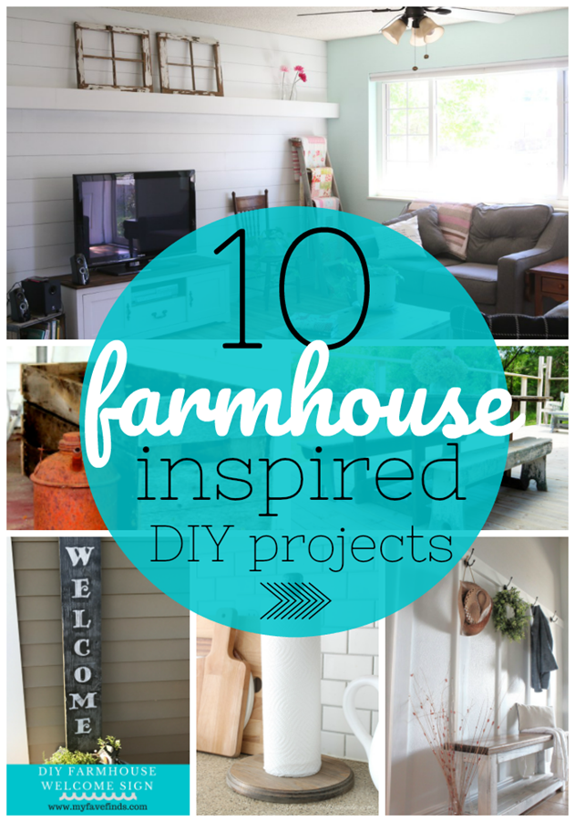 10 Farmhouse Inspired DIY Projects at GingerSnapCrafts.com #DIY #farmhouse #forthehome