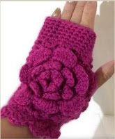 Woman's size, crochet, fuchsia merino, andrea designs handmade mittens, winter wear, must have gift, the fuchsia fingerless gloves