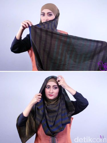 Tutorial Hijab Pashmina Katun Simple Hanya 3 Langkah 2