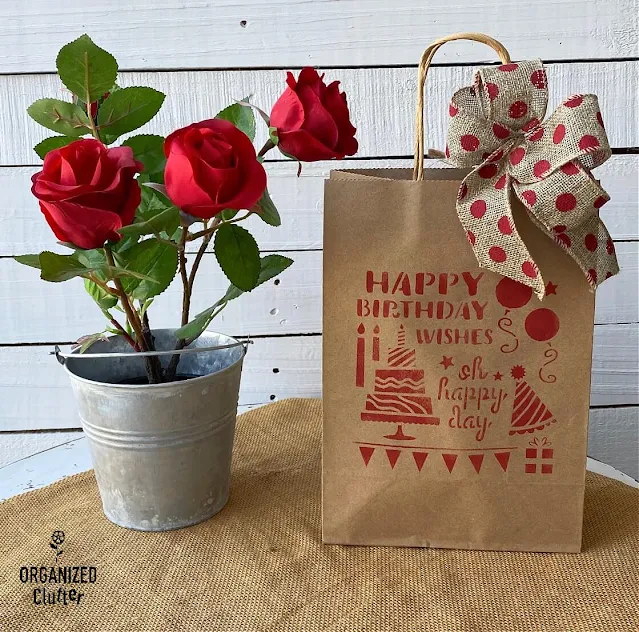 Photo of decorated gift bag with bow