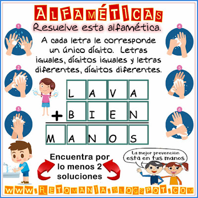 Alfaméticas, Criptosumas, Criptoaritmética, Juego de letras, Desafíos matemáticos, Problemas matemáticos, Problemas de lógica, Covid19, Coronavirus