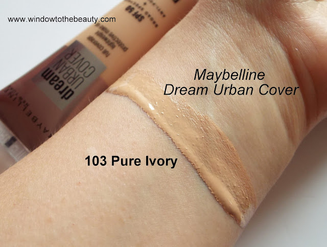 Podkład Maybelline Dream Urban Cover 103 pure ivory zdjecia odcieni swatche