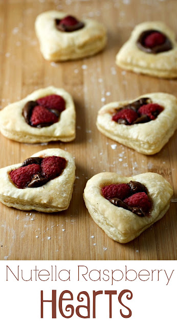 nutella raspberry heart cookies