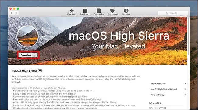 installare ultima versione MacOS