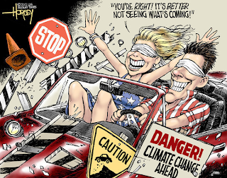 image: cartoon by David Horsey about popular view on climate change