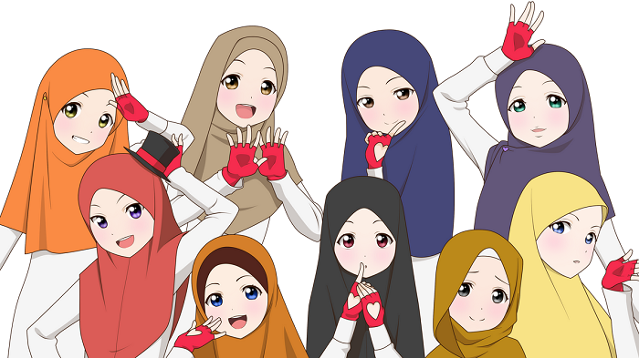 14 Gambar  Kartun  Muslimah  Cute