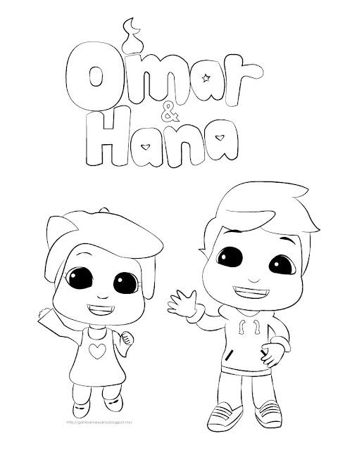 Gambar Mewarna Omar & Hana