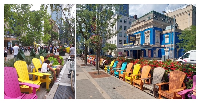 King Street West during TIFF: 2019 vs 2021 - 'Come From Away' still playing