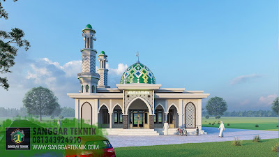 DESAIN MASJID 14x16 SUDAH TERMASUK TERAS