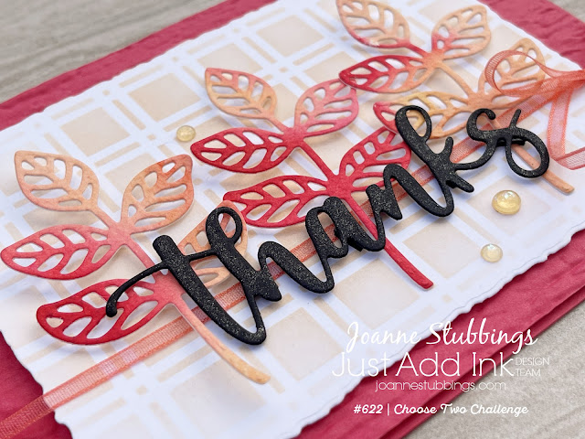 Jo's Stamping Spot - Just Add Ink Challenge #622 using Flourish Thinlits and Amazing Thanks Dies by Stampin' Up!