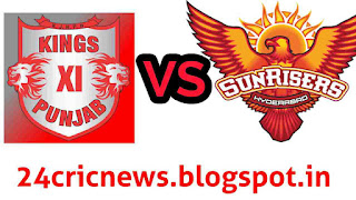Today match between is SRH and KXIP in haidarabad