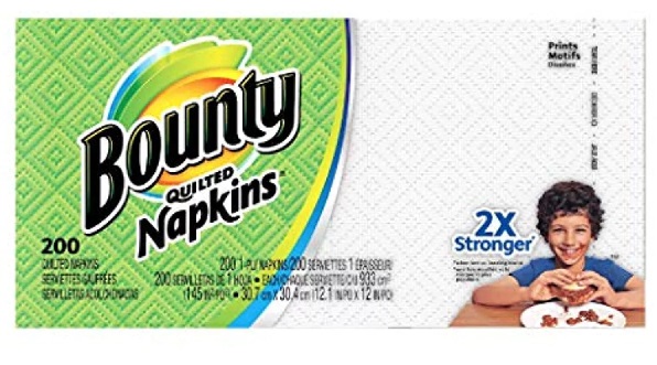 Bounty Paper Napkins, White, 200 Count