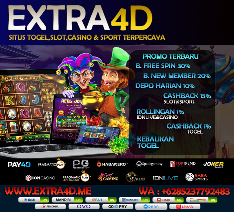 EXTRA4D Situs Agen Togel TOTO Online & Judi Slot Online Deposit Via Pulsa