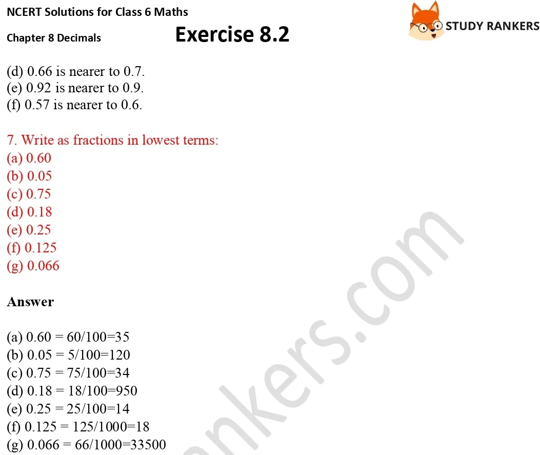 NCERT Solutions for Class 6 Maths Chapter 8 Decimals Exercise 8.2 Part 4