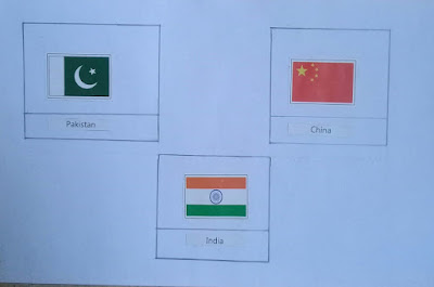 Two part classified cards of the flags of Asia.