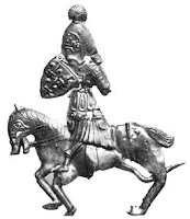 Badge Knight on horseback Tin-lead alloy.