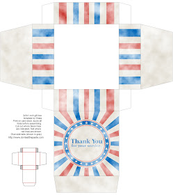 Printable Veteran's Day gift box that says "Thank you for your service" 