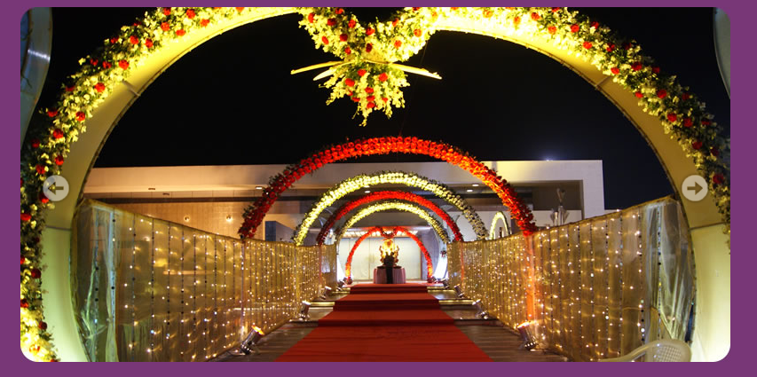 A WEDDING  PLANNER Indian  Wedding  Hall  and Mandap Entrance 