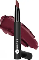 SUGAR Cosmetics Matte Attack Lipstick for Women | Transferproof & Smudgeproof | Lasts upto 12hrs | Enriched With Jojoba Oil | 2gm - Plums N Roses