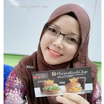 terima kasih cikgu, hari guru mcd, voucher mcdonalds, hadiah hari guru