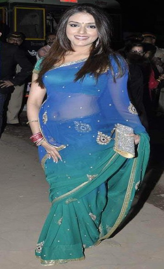 Aarti Chabria Blue Saree Cool Looking Wallpapers