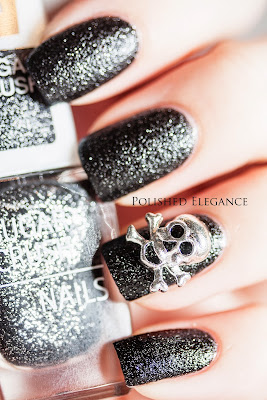 IsaDora - Black Crush swatch review nail polish skull nail art manicure