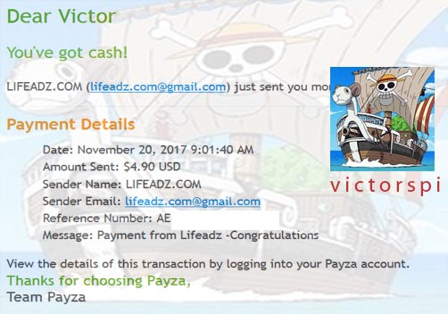 Pago 2 recibido de lifeadz no scam